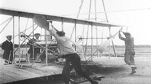 Wright Bothers Public Demo Flight Stock Footage 41752961