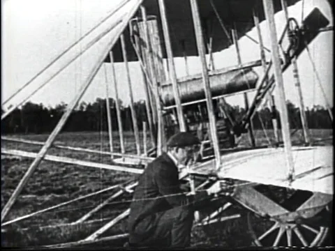Wright Brothers archival film 1909  - First Flight Wilbur and Orville Wright Stock Footage 88225127