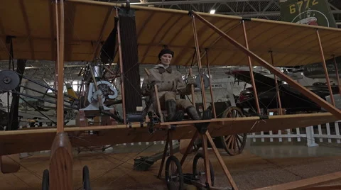 Wright Brothers Flyer Hill AFB historical display 4K Stock Footage 50779574