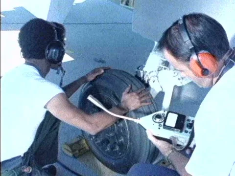 At Wright Patterson Airforce Base during the 1980s, Human Factors Engineers and Stock Footage 75279072