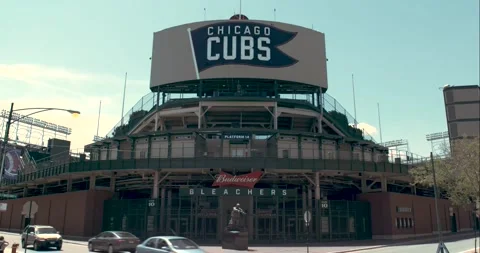 Wrigley Field Bleachers - Live Background Stockbeeldmateriaal 163534883