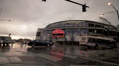 Wrigley Field in the Rain Timelapse Stock Footage 50916540