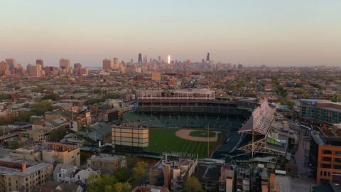 Wrigley_Field_Sunset_01 스톡 동영상 107960816