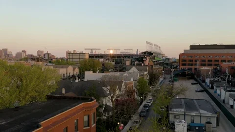 Wrigley_Field_Sunset_02 Stock Footage 107960697