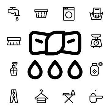 Wring flat vector icon in laundry pack Stock Illustration