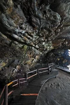 Wringled cave wall face Stock Photos