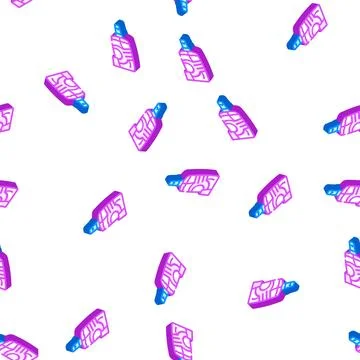 Wrinkle smoothing detergent spray isometric icon seamless pattern Stock Illustration