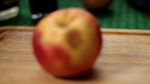 Wrinkled apple close up Stock Footage 80991438