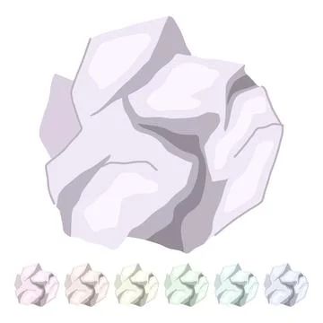 Wrinkled crumpled paper balls vector cartoon graphic Illustrazione stock