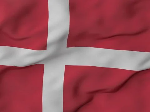 Wrinkled fabric Denmark flag Stock Illustration