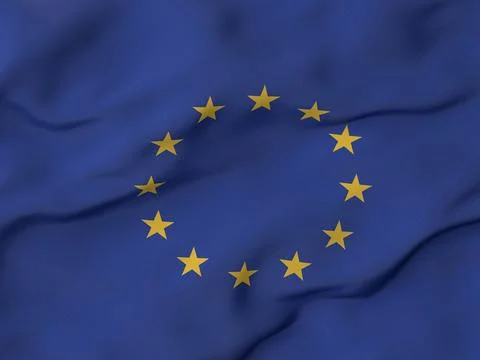 Wrinkled fabric EU flag Stock Illustration