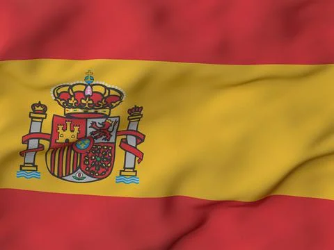 Wrinkled fabric Spain flag Stock Illustration