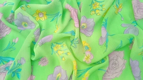 Wrinkled Floral pattern features a variety of flowers, including roses, daffodil Stock Footage 309944057
