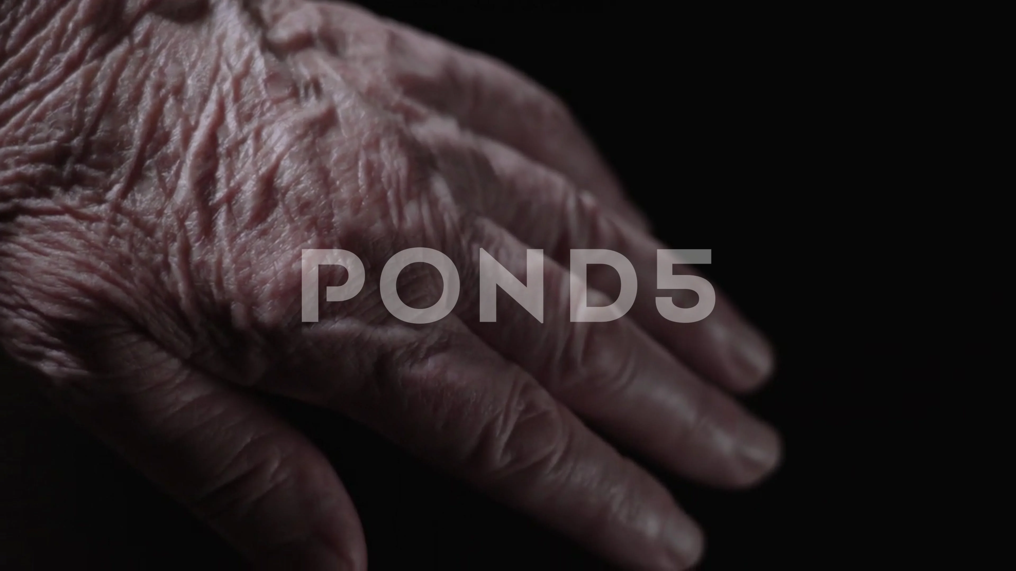 Wrinkled hands of an old lady