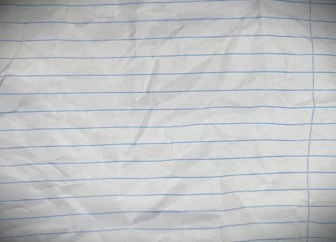 Wrinkled Lined Notebook Paper Background Stock Photos