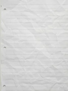 Wrinkled lined paper background with subtle texture and shadows Stockfoto's