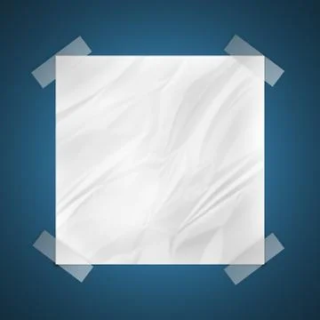 Wrinkled note on blank wall Stock Illustration