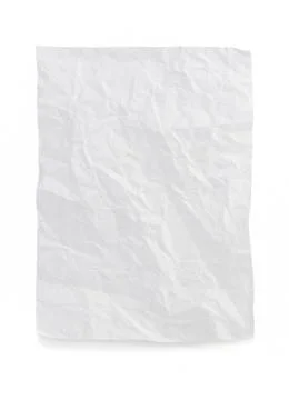 Wrinkled note paper on white Stock Photos