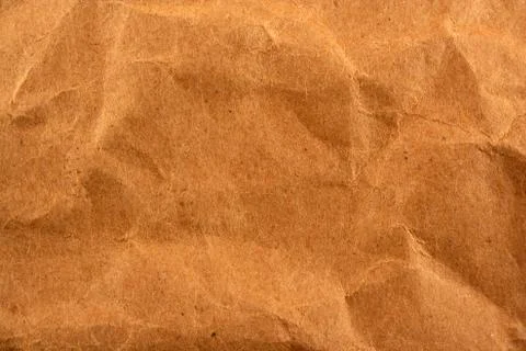 Wrinkled paper bag texture background Stock Photos