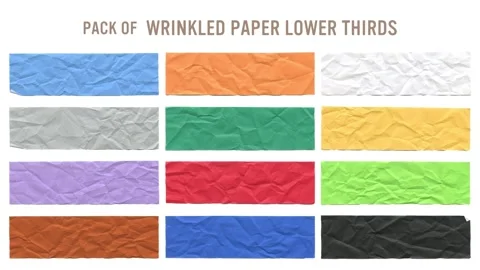 Wrinkled paper lower thirds set 動画素材 310505965