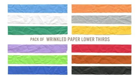 Wrinkled paper lower thirds set 動画素材 310505972