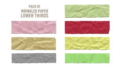 Wrinkled paper lower thirds set 動画素材 310616545