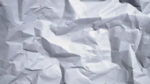 Wrinkled paper texture White crumpled sheet stop motion seamless loop Stock Footage 300363741