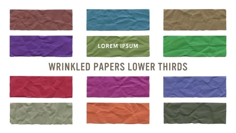 Wrinkled papers lower thirds Stock Footage 310507985