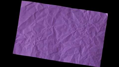 Wrinkled Purple Rectangular Sheet Of Craft Tissue On Black Surface Stock Footage 346907723