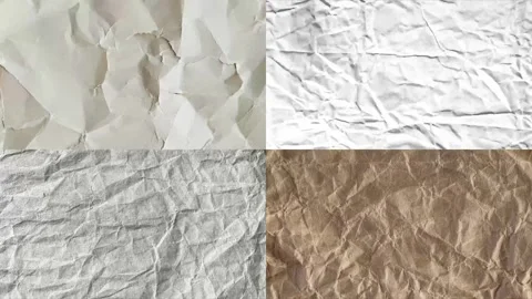Wrinkled Scrambled Paper Stop Motion Animation, Textured Grunge Transition Video stock 321253465