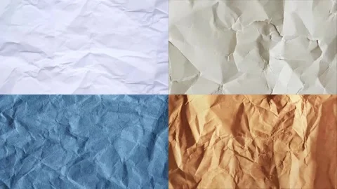 Wrinkled Scrambled Paper Stop Motion Animation, Textured Grunge Transition Video stock 321253472