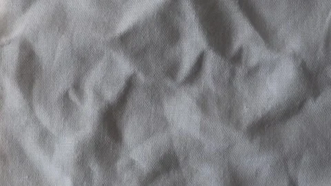 Wrinkled white linen fabric texture background closeup Stock Footage 341333018