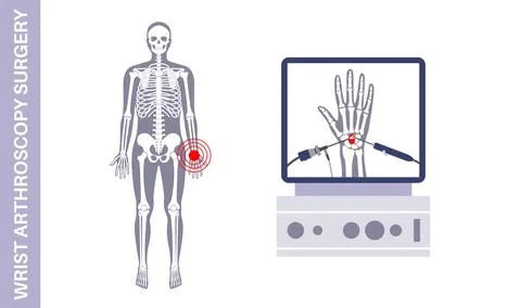 Wrist arthroscopy surgery Illustrazione stock