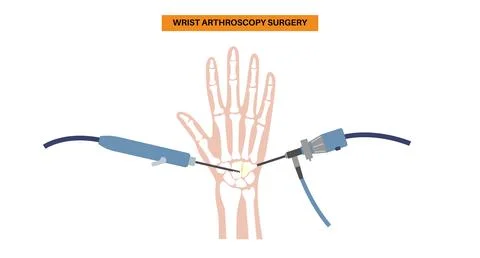 Wrist arthroscopy surgery Stock Illustration