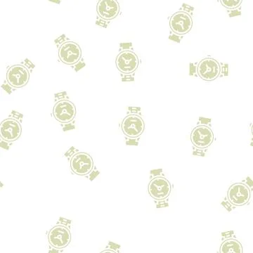 Wrist clock glyph vector seamless pattern Ilustración de archivo
