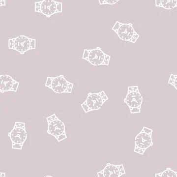 Wrist clock line vector seamless pattern イラスト素材