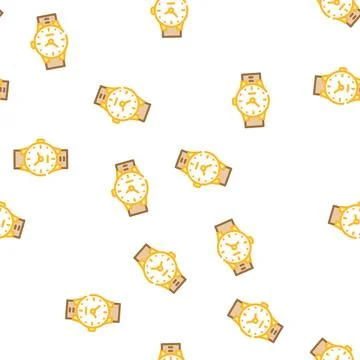 Wrist clock vector seamless pattern イラスト素材