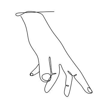 Wrist hand gesture Single line drawing. Sign and symbol of hand gestures. Sin 스톡 일러스트