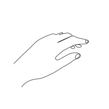 Wrist hand gesture Single line drawing. Sign and symbol of hand gestures. Sin Иллюстрация
