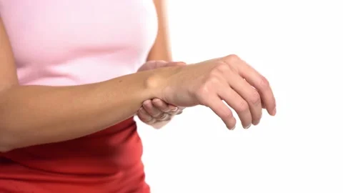 Wrist self massage Stock Footage 149296923