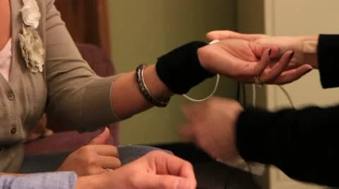 Wrist setup of lie detector Stock Footage 20446469