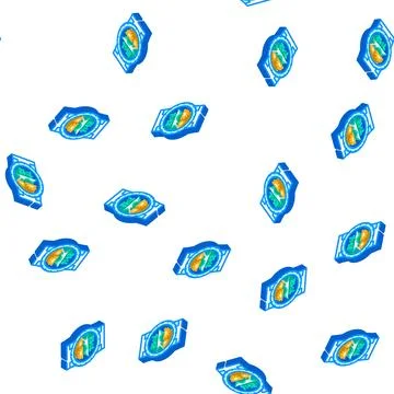 Wrist tracker with watch isometric icon seamless pattern Stock Illustration