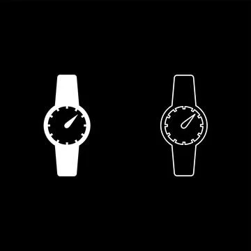 Wrist watch Hand clock Timepiece Chronometer icon white color vector illustra Stock Illustration