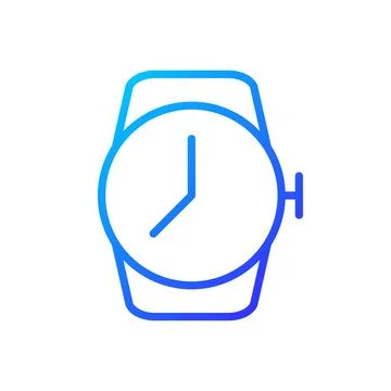 Wrist watch pixel perfect gradient linear vector icon Stock Illustration
