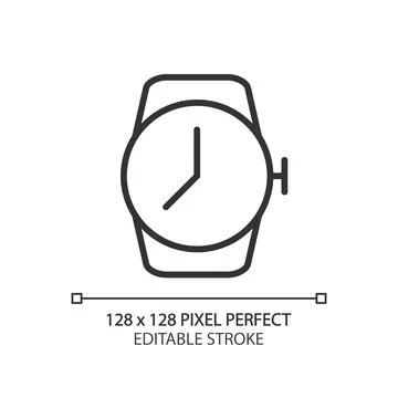 Wrist watch pixel perfect linear icon Stock-Illustration