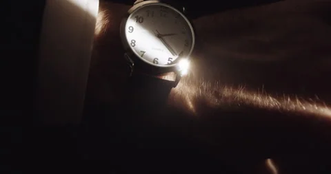 Wrist Watch in Shadow and Light Stock Footage 220681924
