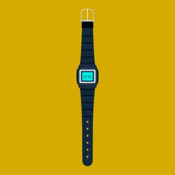 Wrist watch vector icon isolated. Hand clock design time modern accessory. Bl Stock Illustration