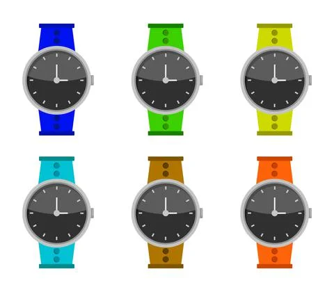 Wrist watch in vector on white background Stock Illustration