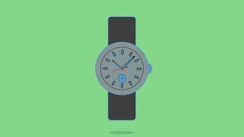Wristlet watch. Time effect illustration. Shape animation with bounce. 動画素材 126285072