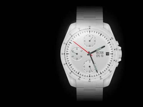 Wristwatch on black Stock Illustration